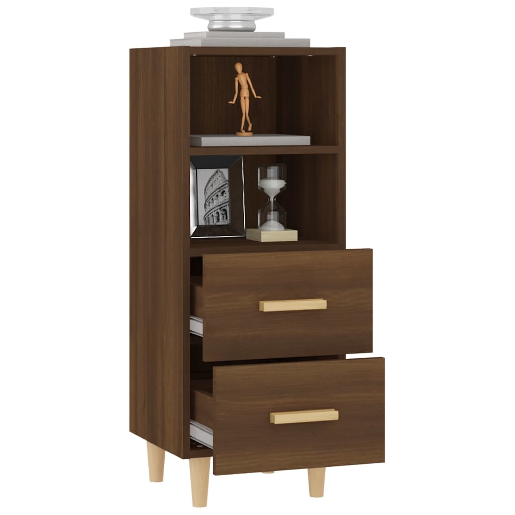VidaXL Dressoir 34,5x34x90 cm bewerkt hout bruineikenkleurig