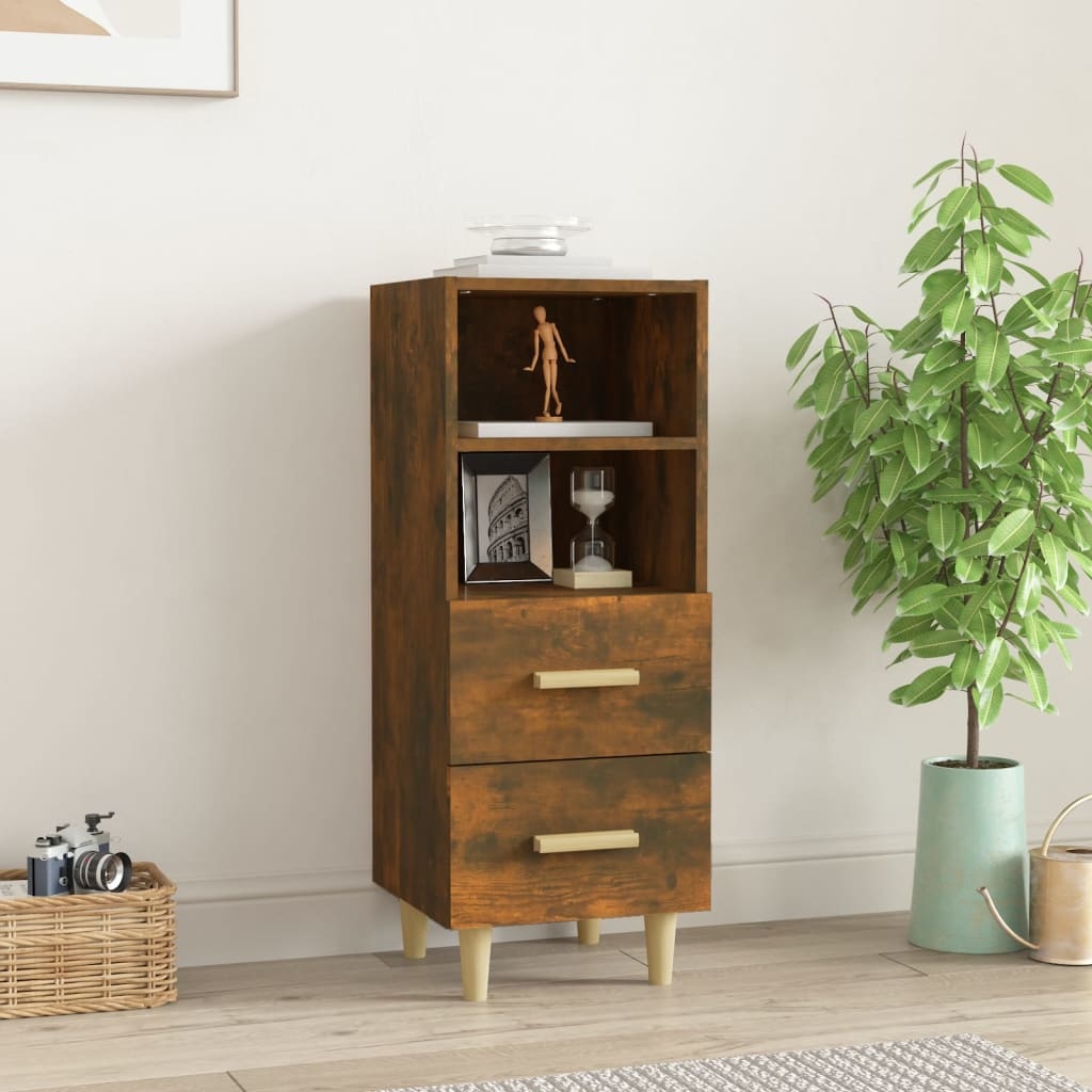 VidaXL Dressoir 34,5x34x90 cm bewerkt hout gerookt eikenkleurig
