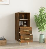 VidaXL Dressoir 34,5x34x90 cm bewerkt hout gerookt eikenkleurig