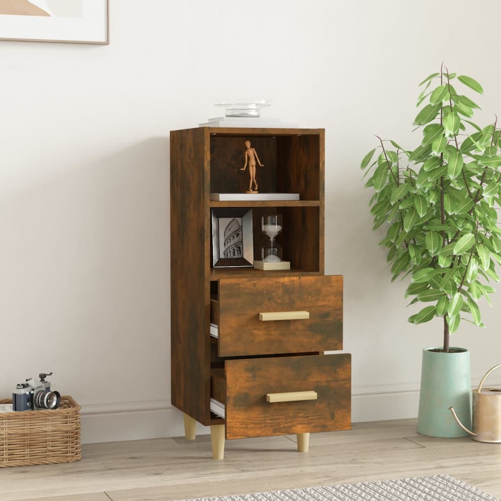 VidaXL Dressoir 34,5x34x90 cm bewerkt hout gerookt eikenkleurig
