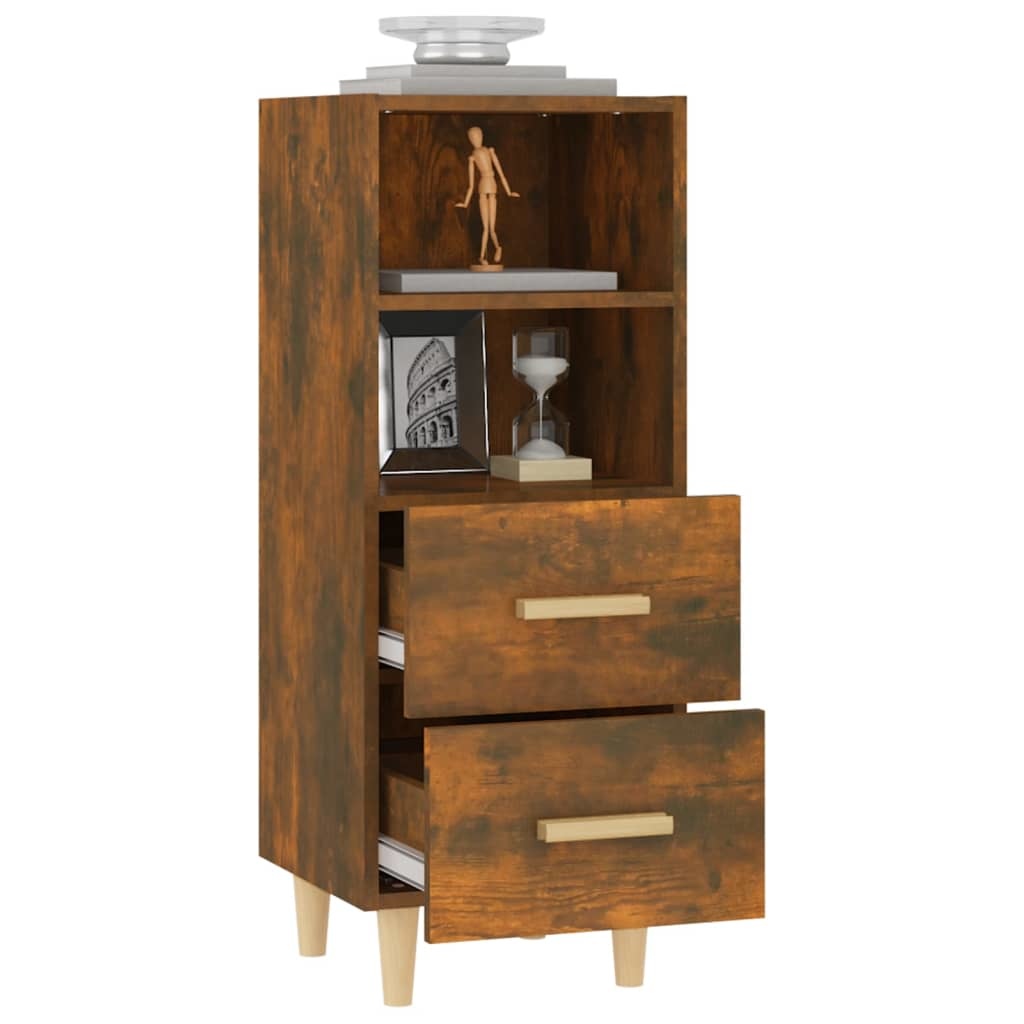 VidaXL Dressoir 34,5x34x90 cm bewerkt hout gerookt eikenkleurig