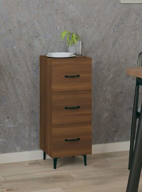VidaXL Dressoir 34,5x34x90 cm bewerkt hout bruineikenkleurig