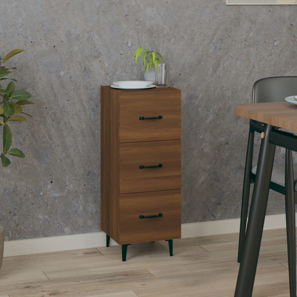 VidaXL Dressoir 34,5x34x90 cm bewerkt hout bruineikenkleurig