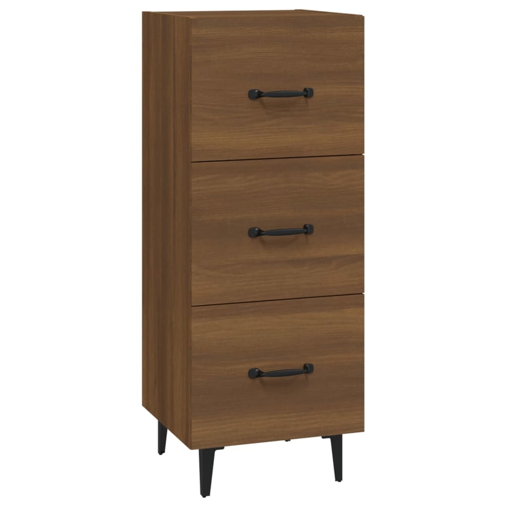 VidaXL Dressoir 34,5x34x90 cm bewerkt hout bruineikenkleurig