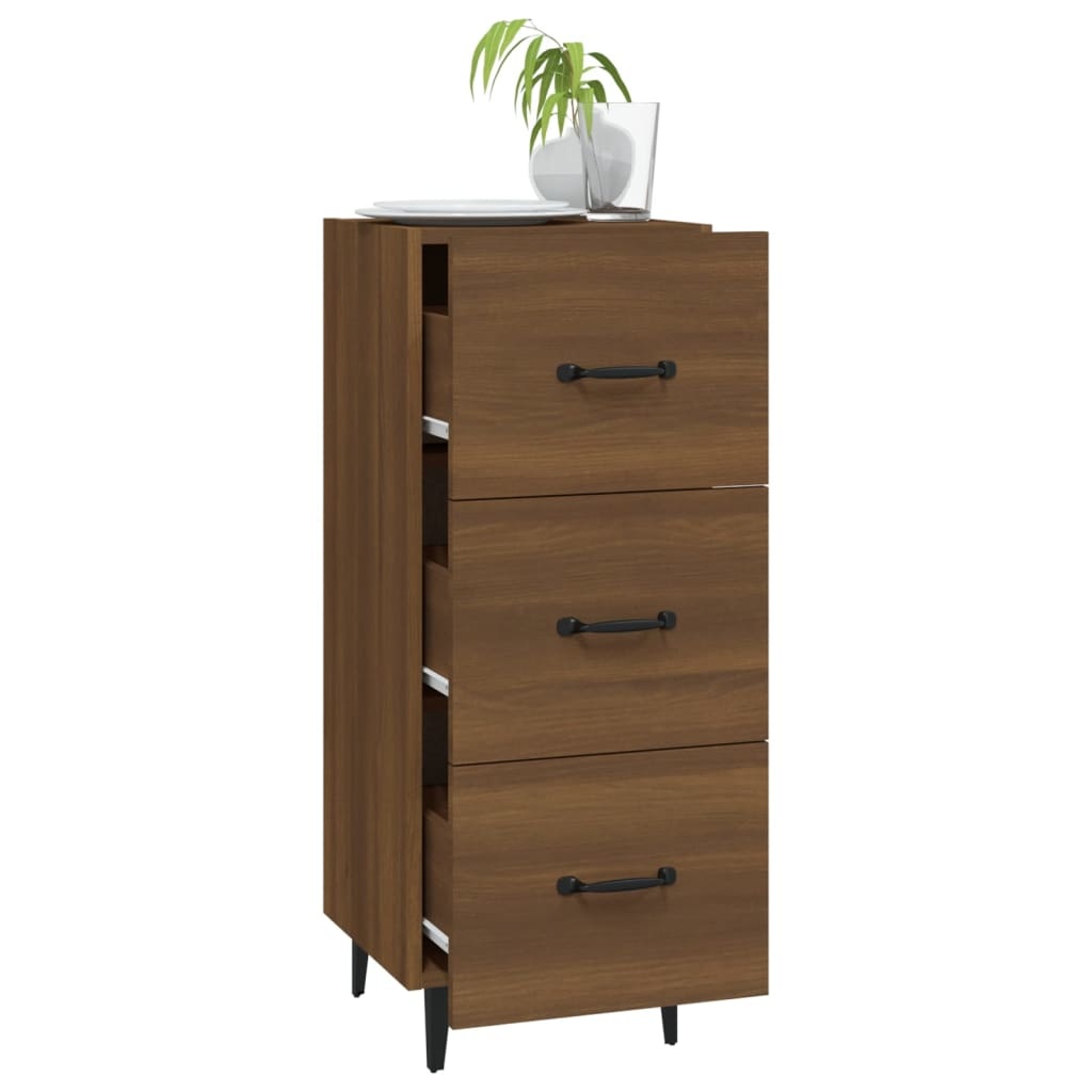 VidaXL Dressoir 34,5x34x90 cm bewerkt hout bruineikenkleurig
