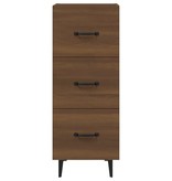 VidaXL Dressoir 34,5x34x90 cm bewerkt hout bruineikenkleurig