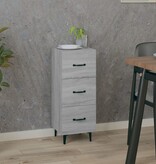 VidaXL Dressoir 34,5x34x90 cm bewerkt hout grijs sonoma eikenkleurig