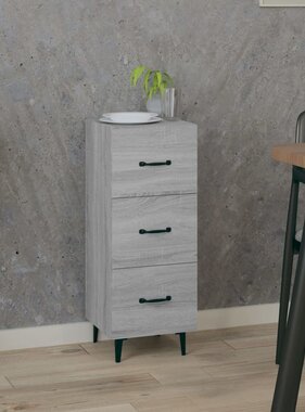 VidaXL Dressoir 34,5x34x90 cm bewerkt hout grijs sonoma eikenkleurig