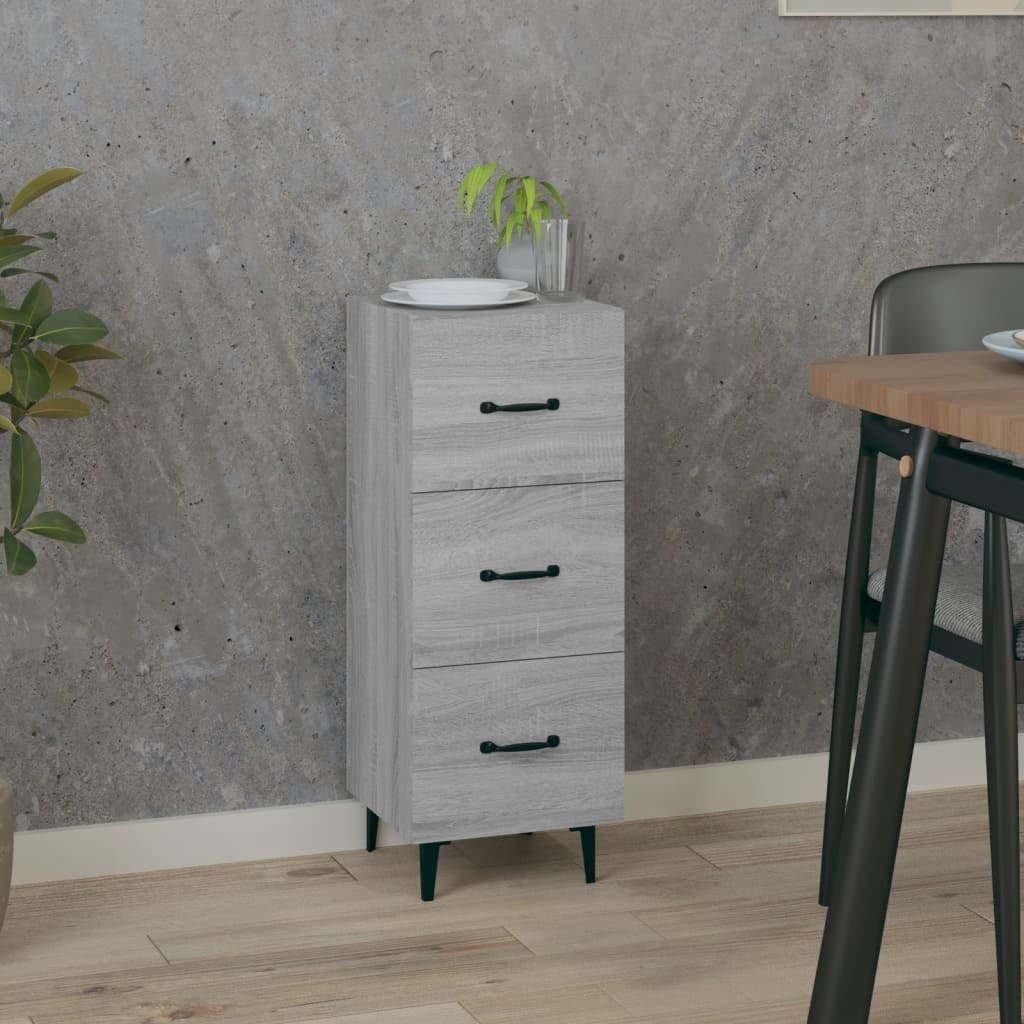 VidaXL Dressoir 34,5x34x90 cm bewerkt hout grijs sonoma eikenkleurig