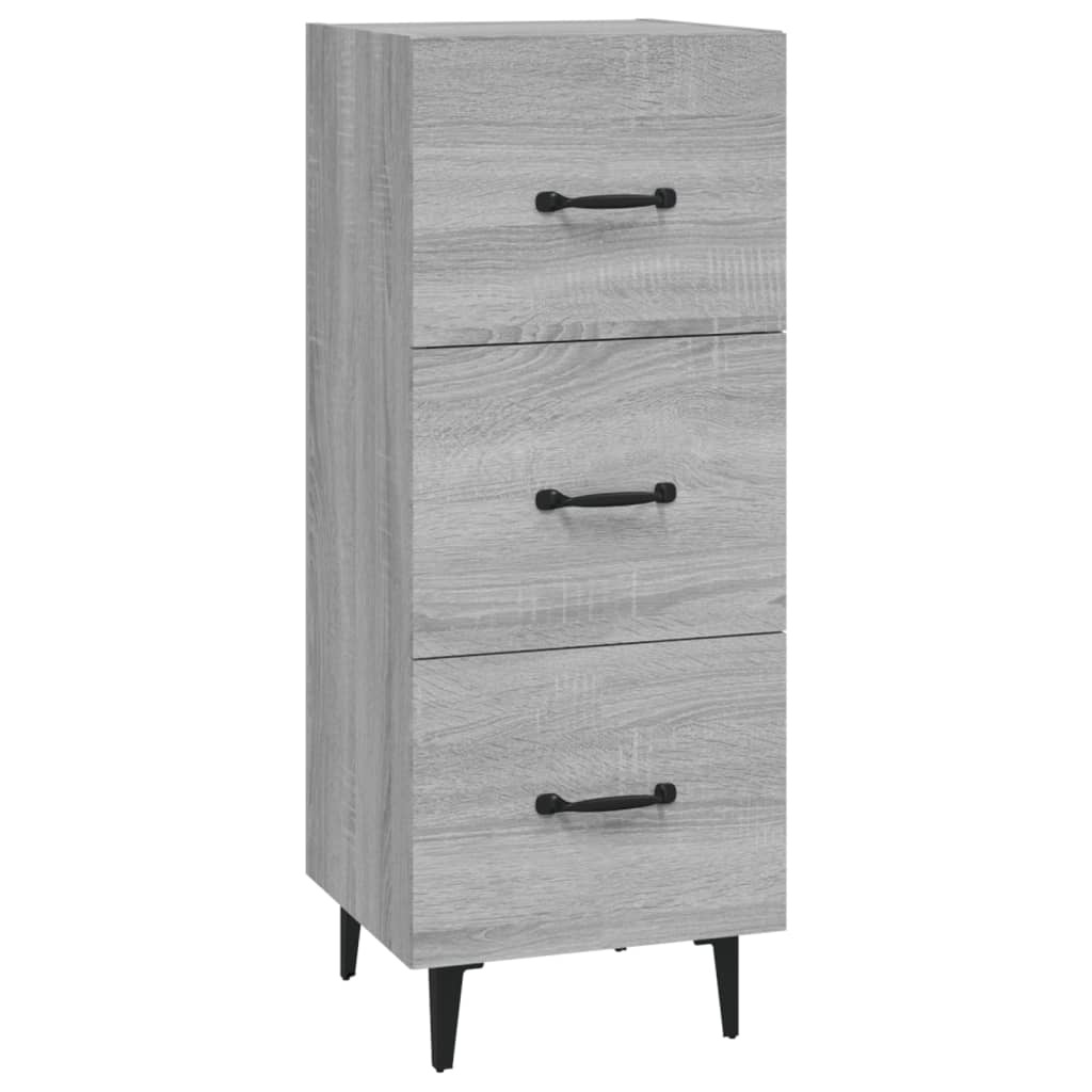 VidaXL Dressoir 34,5x34x90 cm bewerkt hout grijs sonoma eikenkleurig