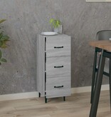 VidaXL Dressoir 34,5x34x90 cm bewerkt hout grijs sonoma eikenkleurig