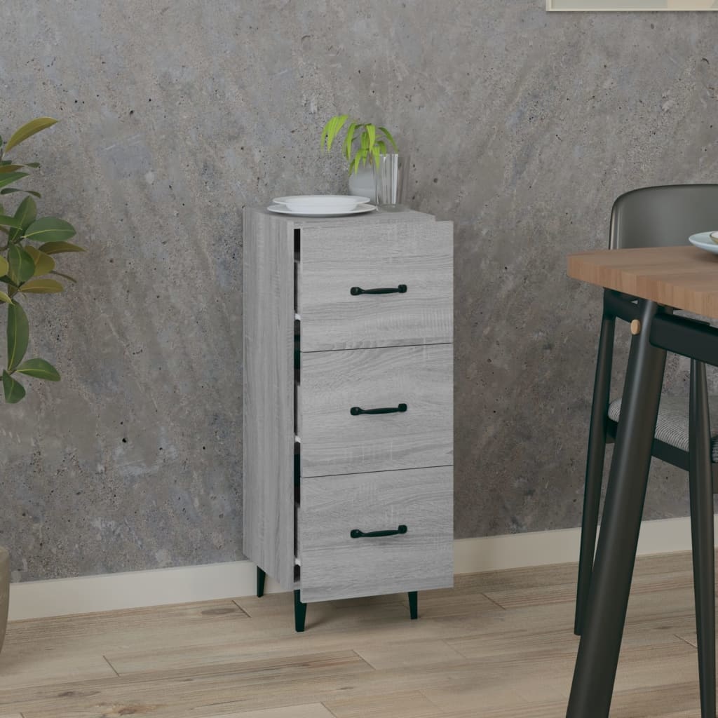 VidaXL Dressoir 34,5x34x90 cm bewerkt hout grijs sonoma eikenkleurig