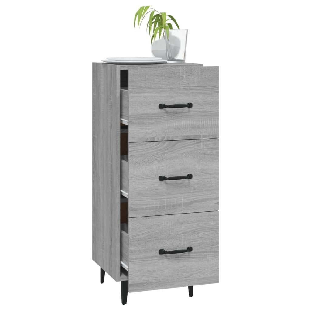 VidaXL Dressoir 34,5x34x90 cm bewerkt hout grijs sonoma eikenkleurig