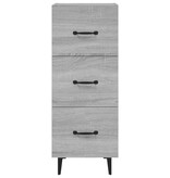VidaXL Dressoir 34,5x34x90 cm bewerkt hout grijs sonoma eikenkleurig