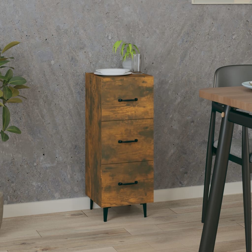 VidaXL Dressoir 34,5x34x90 cm bewerkt hout gerookt eiken