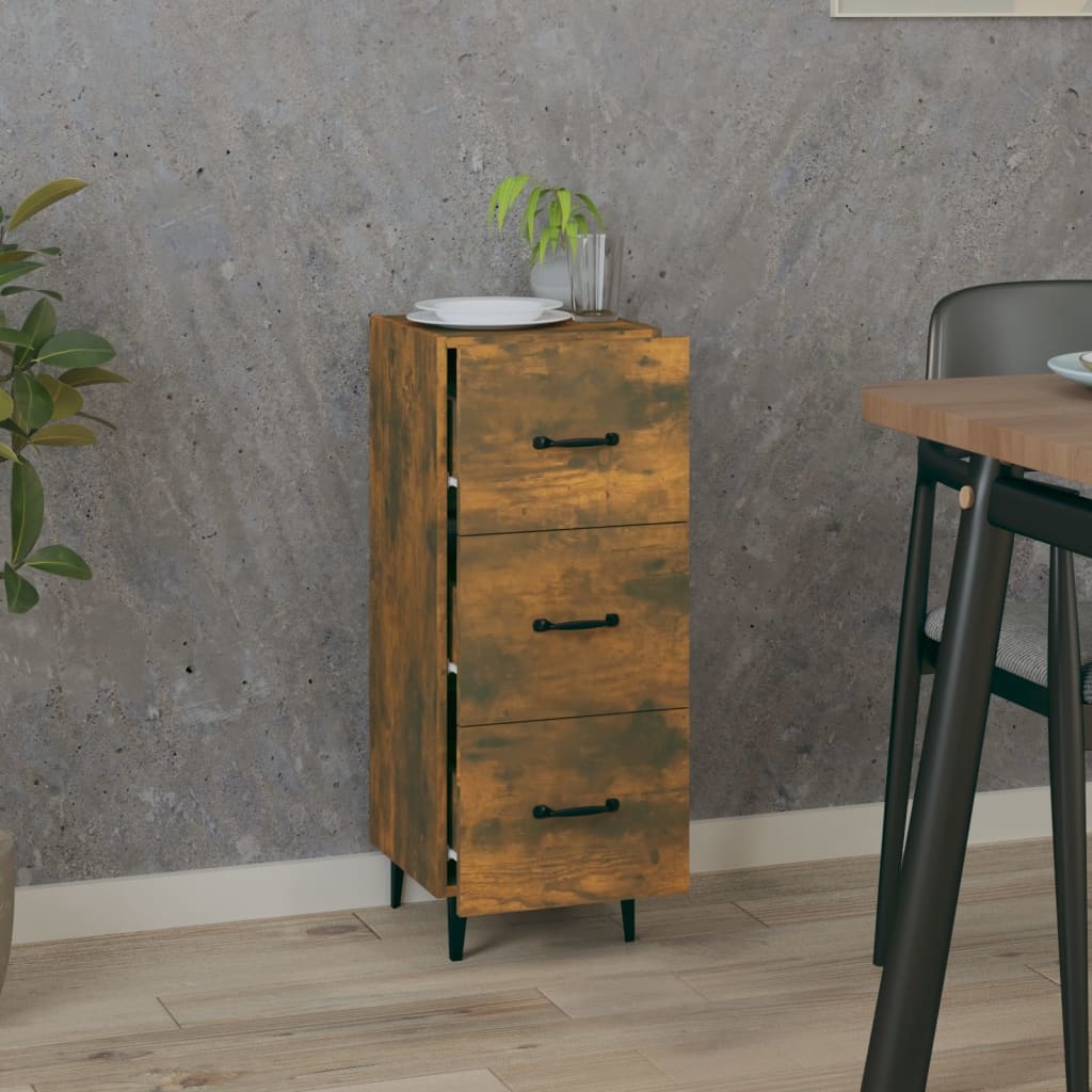 VidaXL Dressoir 34,5x34x90 cm bewerkt hout gerookt eiken