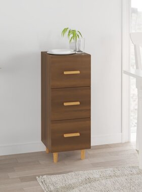 VidaXL Dressoir 34,5x34x90 cm bewerkt hout bruineikenkleurig