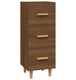 VidaXL Dressoir 34,5x34x90 cm bewerkt hout bruineikenkleurig