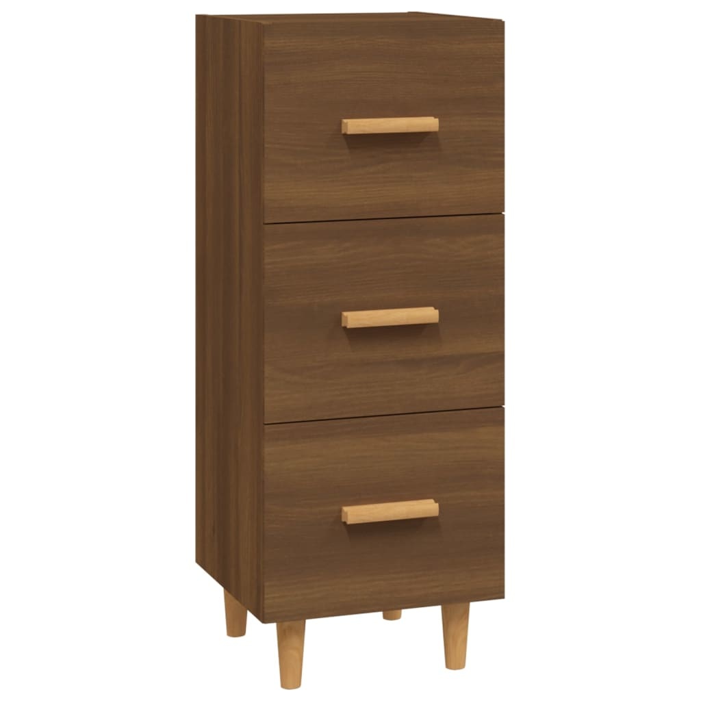 VidaXL Dressoir 34,5x34x90 cm bewerkt hout bruineikenkleurig