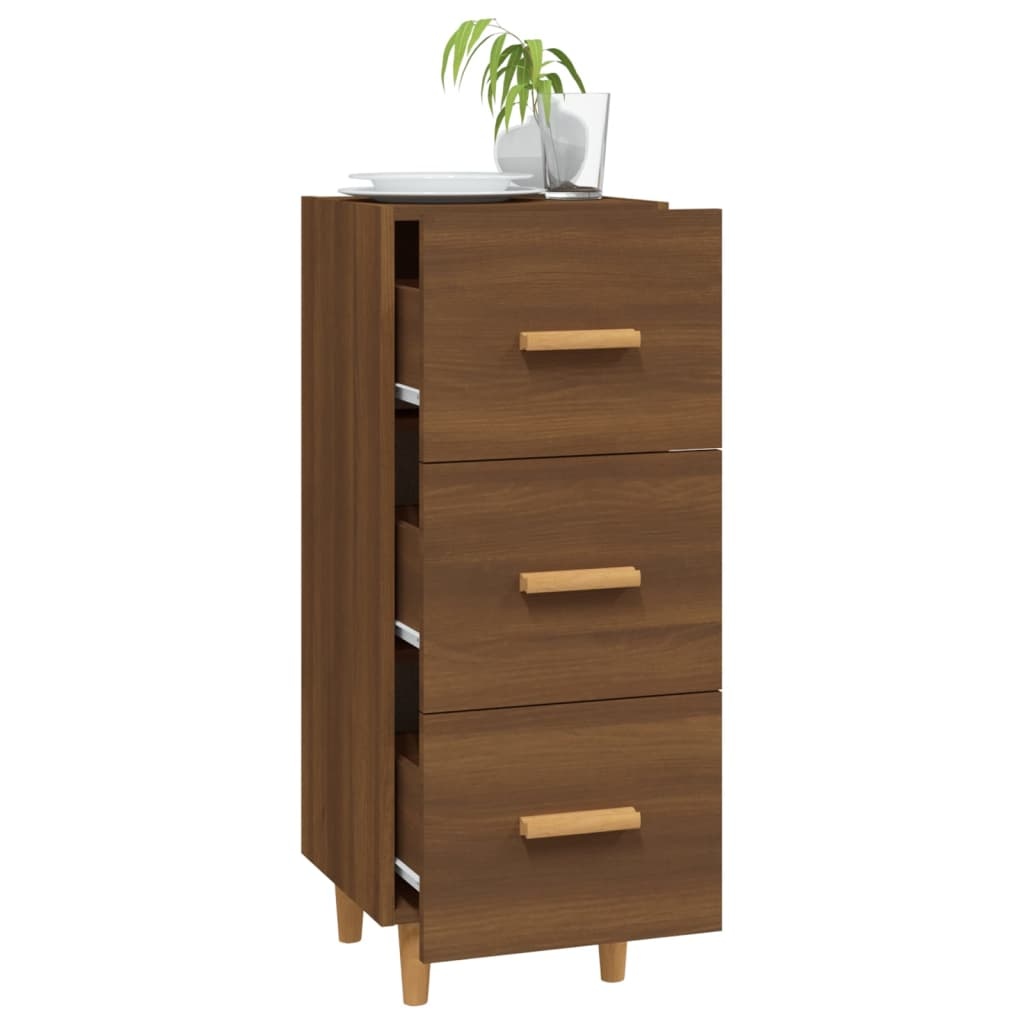 VidaXL Dressoir 34,5x34x90 cm bewerkt hout bruineikenkleurig