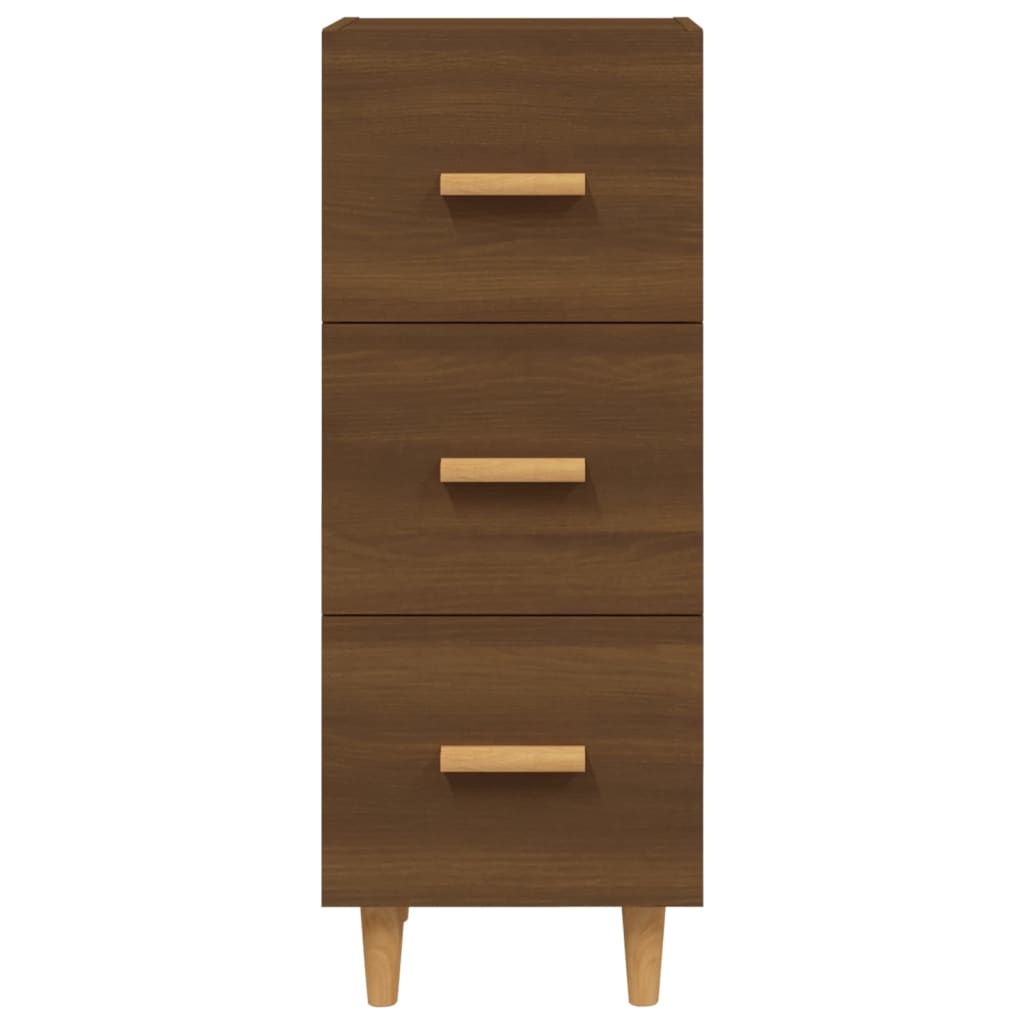 VidaXL Dressoir 34,5x34x90 cm bewerkt hout bruineikenkleurig