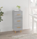 VidaXL Dressoir 34,5x34x90 cm bewerkt hout grijs sonoma eikenkleurig