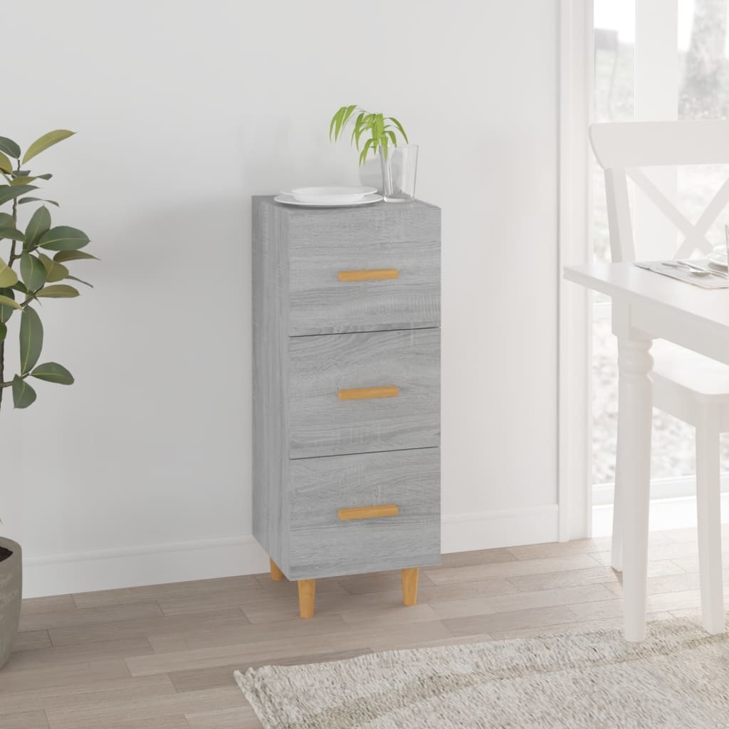 VidaXL Dressoir 34,5x34x90 cm bewerkt hout grijs sonoma eikenkleurig