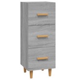 VidaXL Dressoir 34,5x34x90 cm bewerkt hout grijs sonoma eikenkleurig
