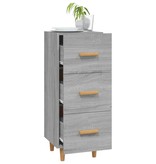 VidaXL Dressoir 34,5x34x90 cm bewerkt hout grijs sonoma eikenkleurig