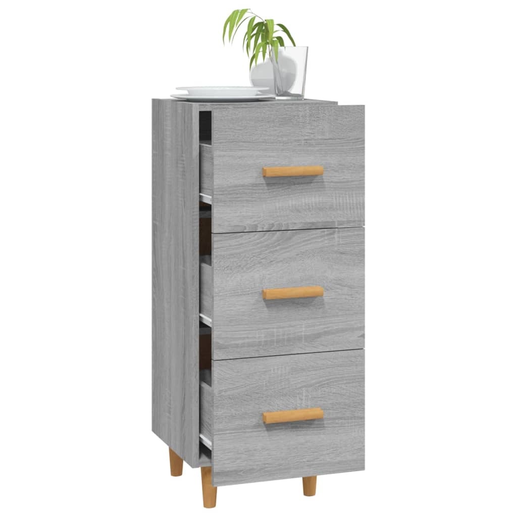 VidaXL Dressoir 34,5x34x90 cm bewerkt hout grijs sonoma eikenkleurig