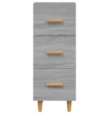 VidaXL Dressoir 34,5x34x90 cm bewerkt hout grijs sonoma eikenkleurig