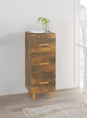 VidaXL Dressoir 34,5x34x90 cm bewerkt hout gerookt eiken