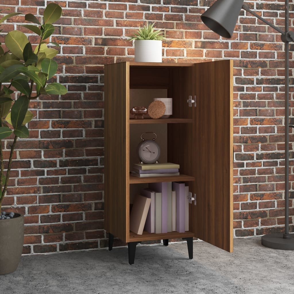 VidaXL Dressoir 34,5x34x90 cm bewerkt hout bruineikenkleurig