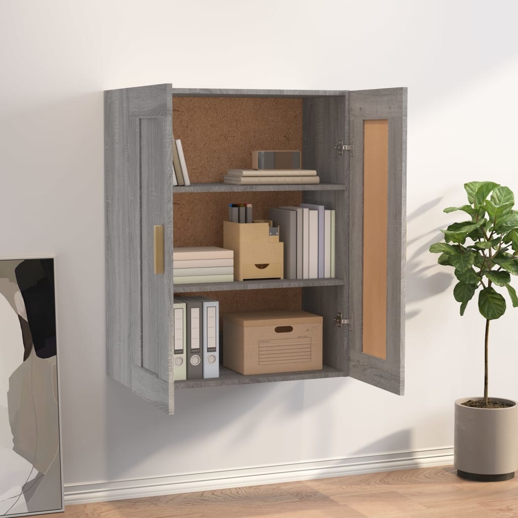 VidaXL Wandkast 69,5x32,5x90 cm bewerkt hout grijs sonoma eikenkleurig