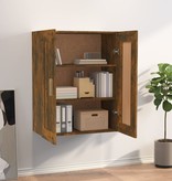 VidaXL Wandkast 69,5x32,5x90 cm bewerkt hout gerookt eikenkleurig