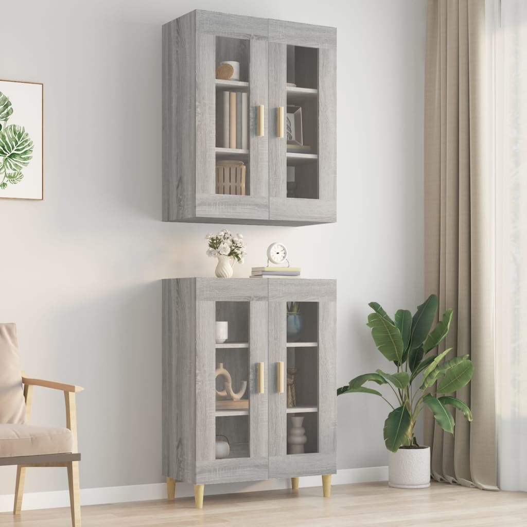 VidaXL Hangkast 69,5x34x90 cm grijs sonoma eikenkleurig