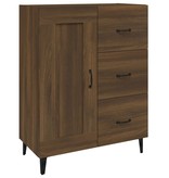 vidaXL Dressoir 69,5x34x90 cm bewerkt hout bruineikenkleurig