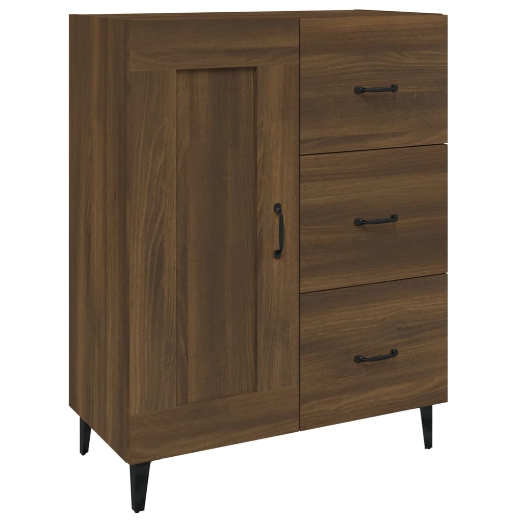 VidaXL Dressoir 69,5x34x90 cm bewerkt hout bruineikenkleurig