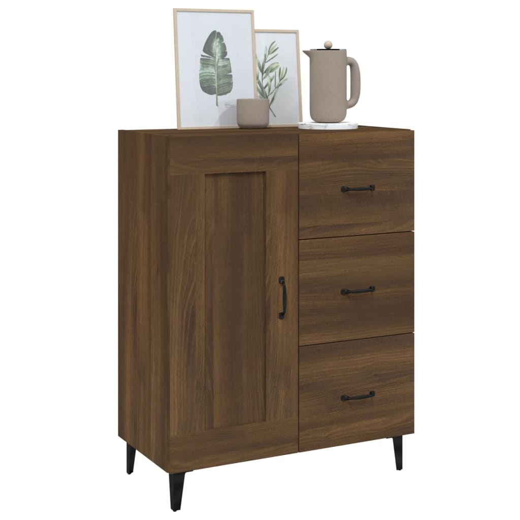 VidaXL Dressoir 69,5x34x90 cm bewerkt hout bruineikenkleurig