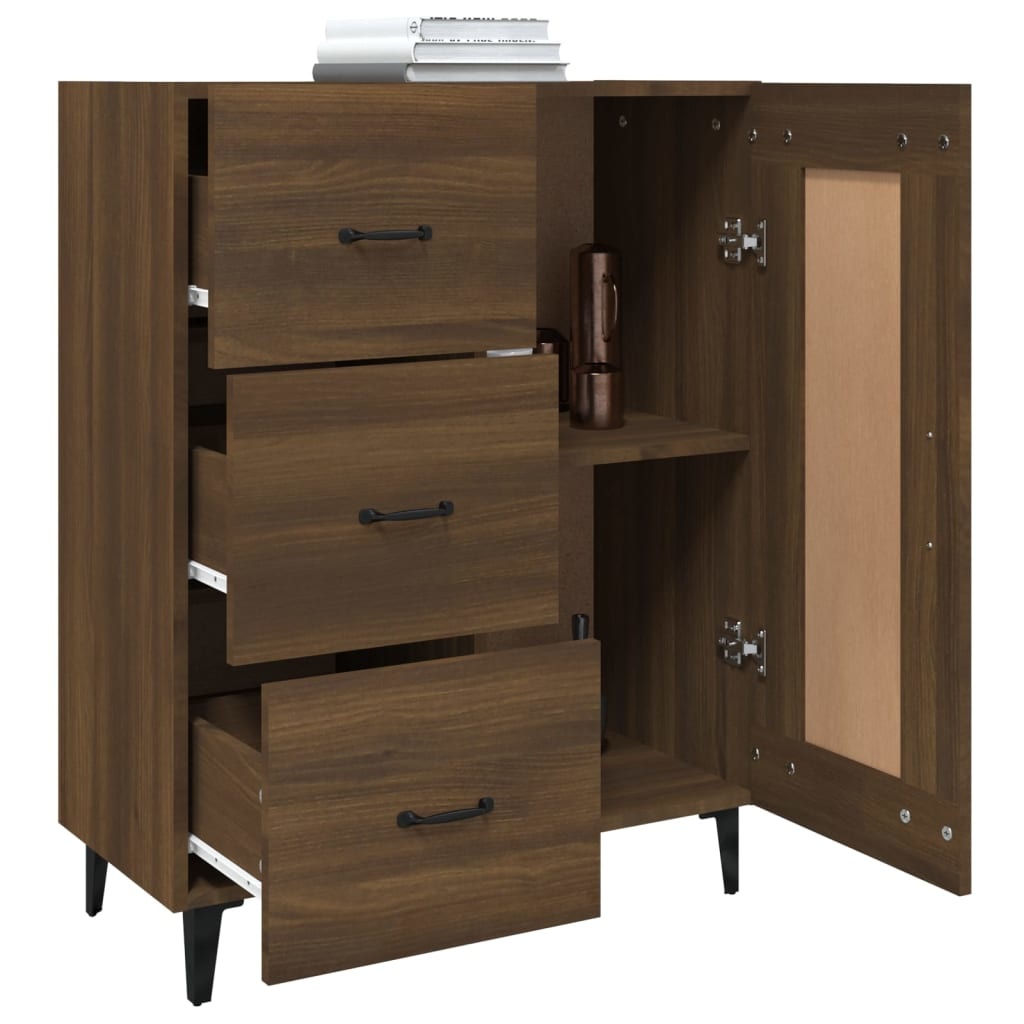 VidaXL Dressoir 69,5x34x90 cm bewerkt hout bruineikenkleurig