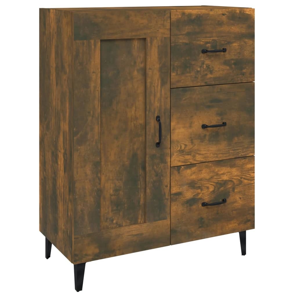 VidaXL Dressoir 69,5x34x90 cm bewerkt hout gerookt eikenkleurig