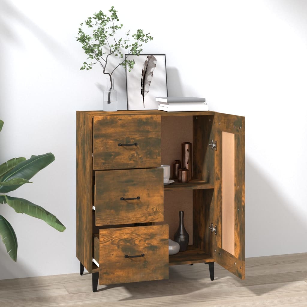 VidaXL Dressoir 69,5x34x90 cm bewerkt hout gerookt eikenkleurig