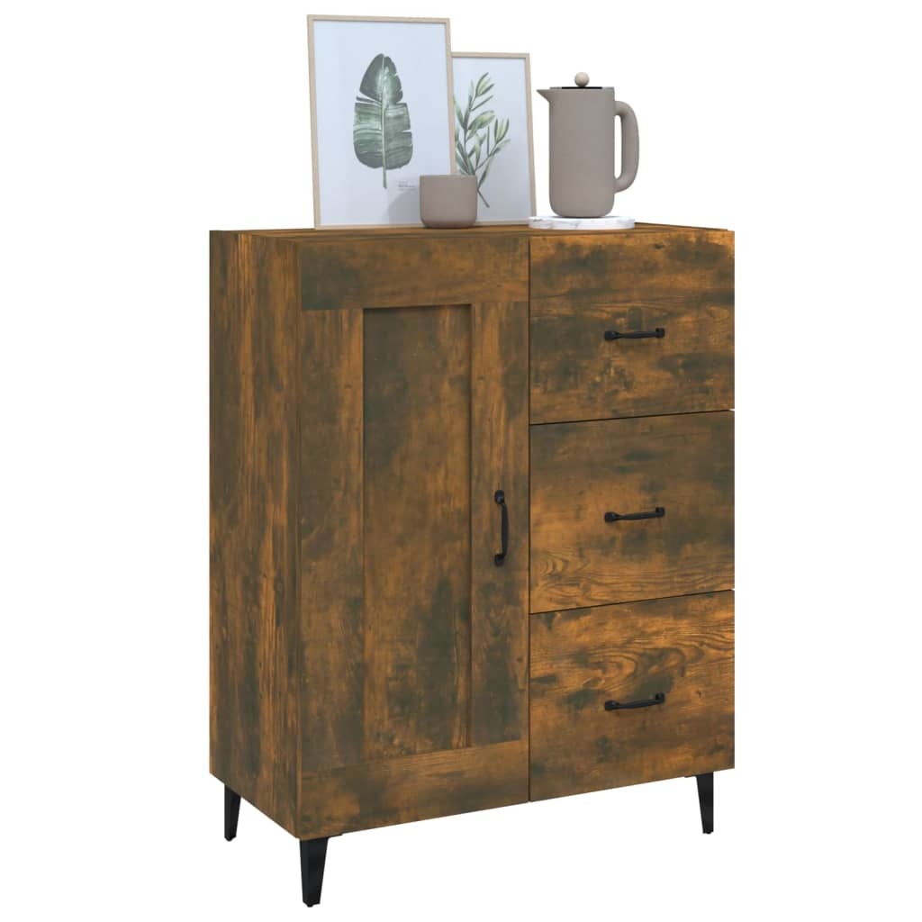 VidaXL Dressoir 69,5x34x90 cm bewerkt hout gerookt eikenkleurig