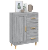 VidaXL Dressoir 69,5x34x90 cm bewerkt hout grijs sonoma eikenkleurig