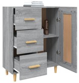 VidaXL Dressoir 69,5x34x90 cm bewerkt hout grijs sonoma eikenkleurig