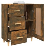 VidaXL Dressoir 69,5x34x90 cm bewerkt hout gerookt eikenkleurig