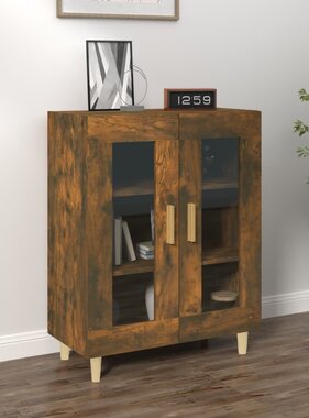 VidaXL Dressoir 69,5x34x90 cm bewerkt hout gerookt eikenkleurig