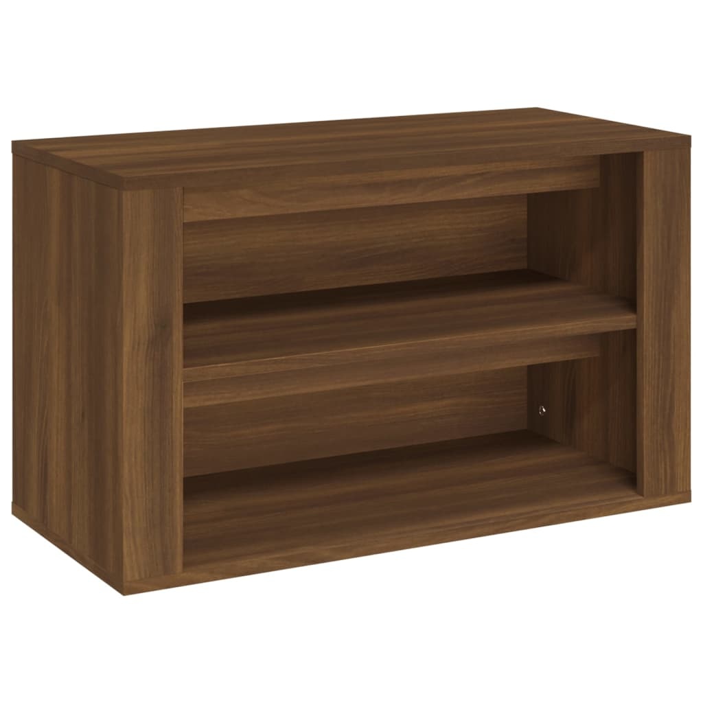 vidaXL Schoenenrek 75x35x45 cm bewerkt hout bruineikenkleurig