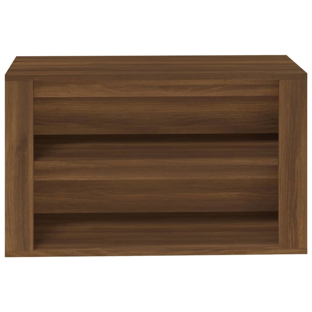 vidaXL Schoenenrek 75x35x45 cm bewerkt hout bruineikenkleurig