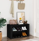 VidaXL Schoenenrek 75x35x45 cm bewerkt hout zwart